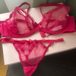Agent Provocateur Elegant Lace Lingerie Set in Vibrant Pink never worn
